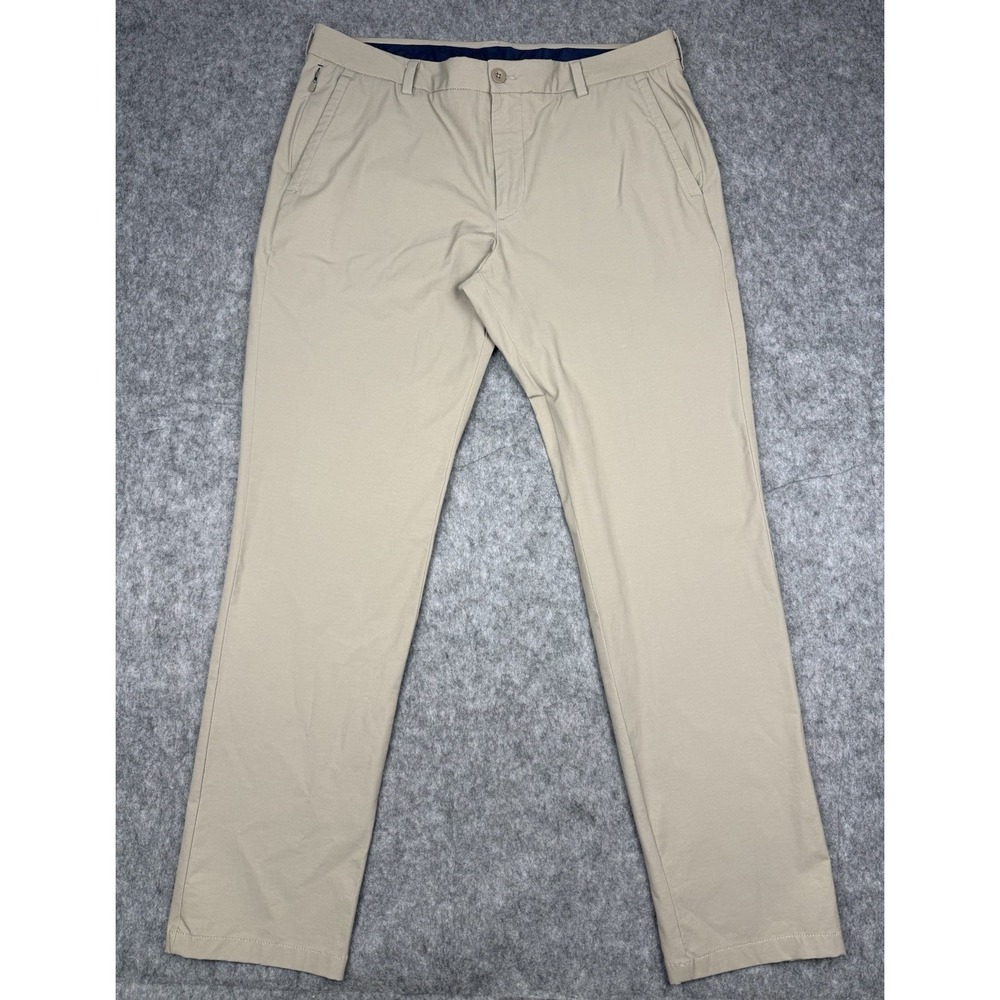 Vineyard Vines OTG On The Go Pants Men's Beige Stretch Straight Size 35X32